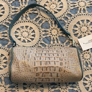 NEW Dooney & Bourke Y2K EVERGLADES CROCO Embossed Leather MINI BARREL Bag TAG